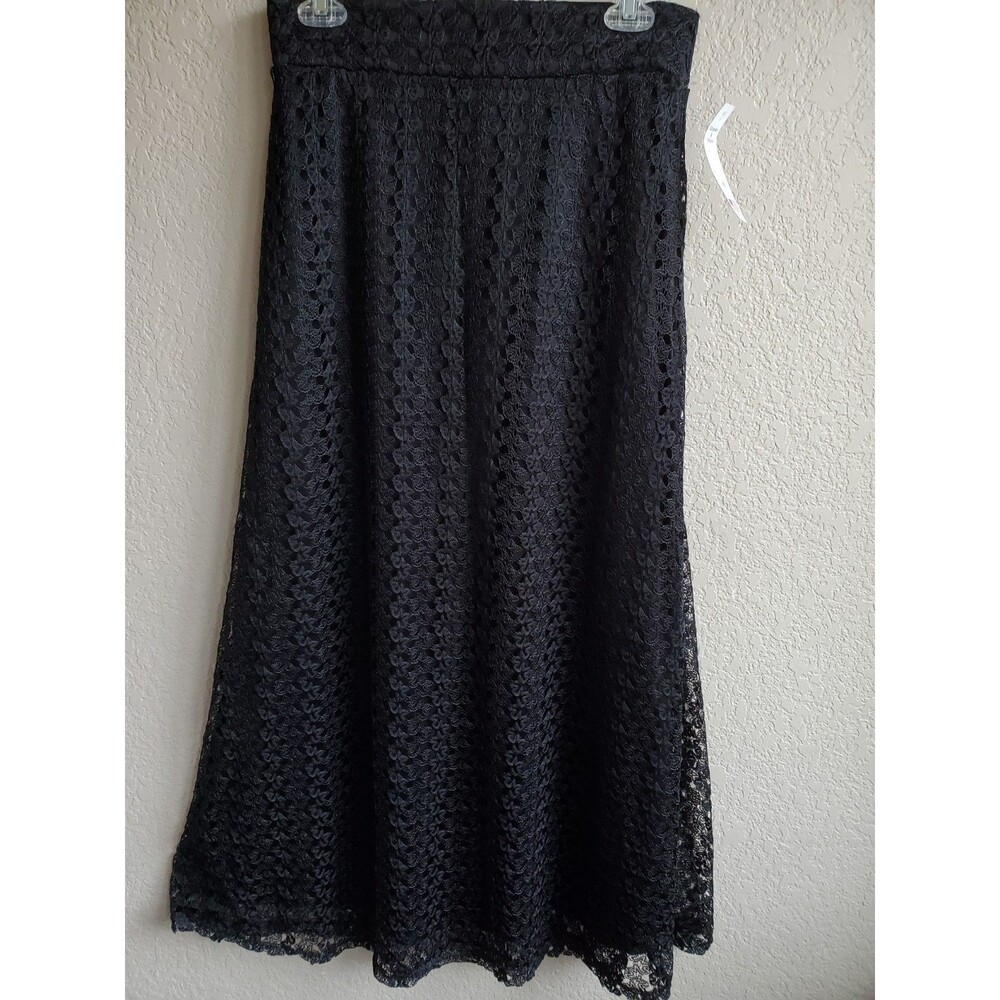 Elizabeth & Nicole Maxi Skirt Whimsigoth Romantic Dark Elegance Lace Black M